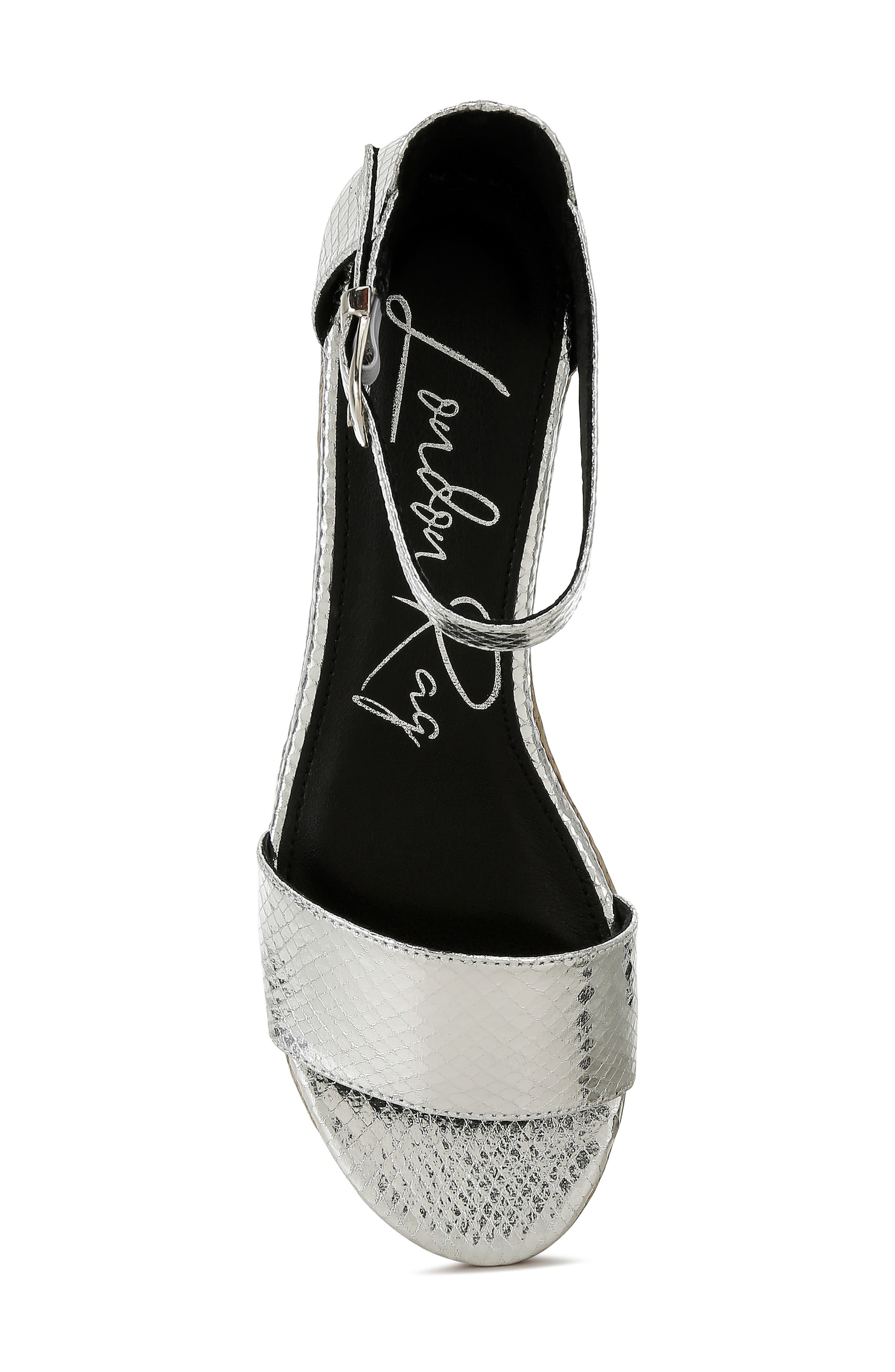 LONDON RAG Utah Platform Wedge Espadrille Sandal, Alternate, color, Silver