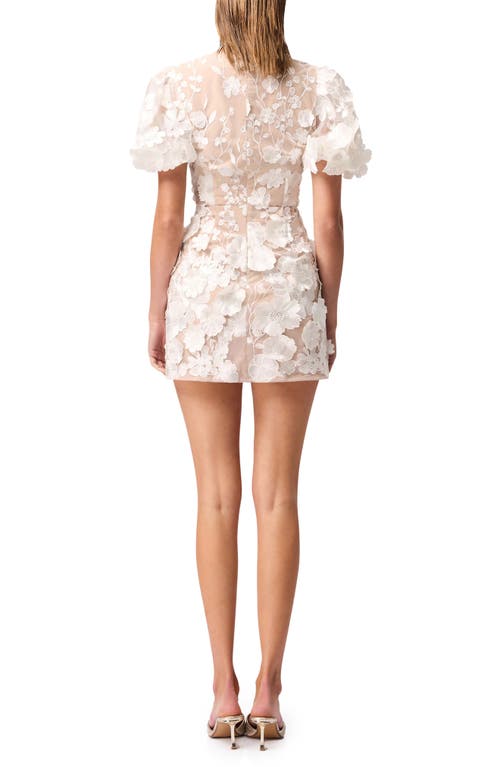 Elliatt Women's Zayla Floral Lace Puff-sleeve Minidress In White