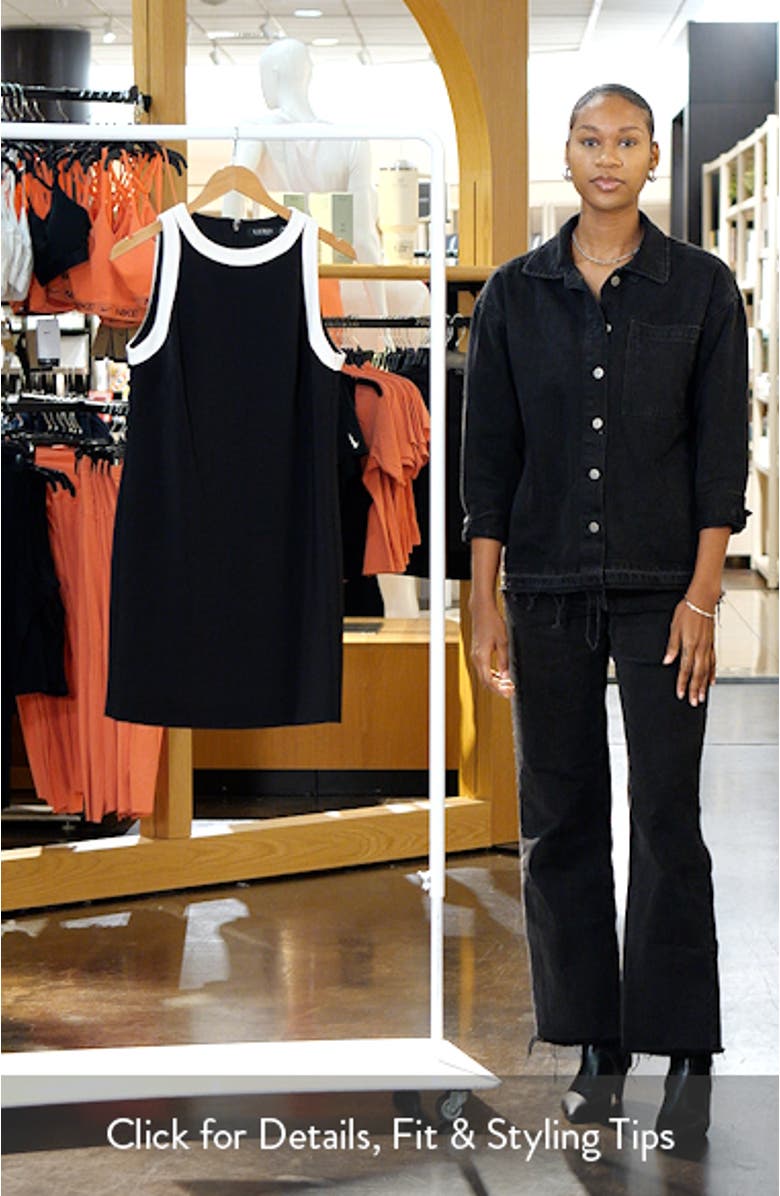 Two Tone Sleeveless Crepe Dress, sales video thumbnail