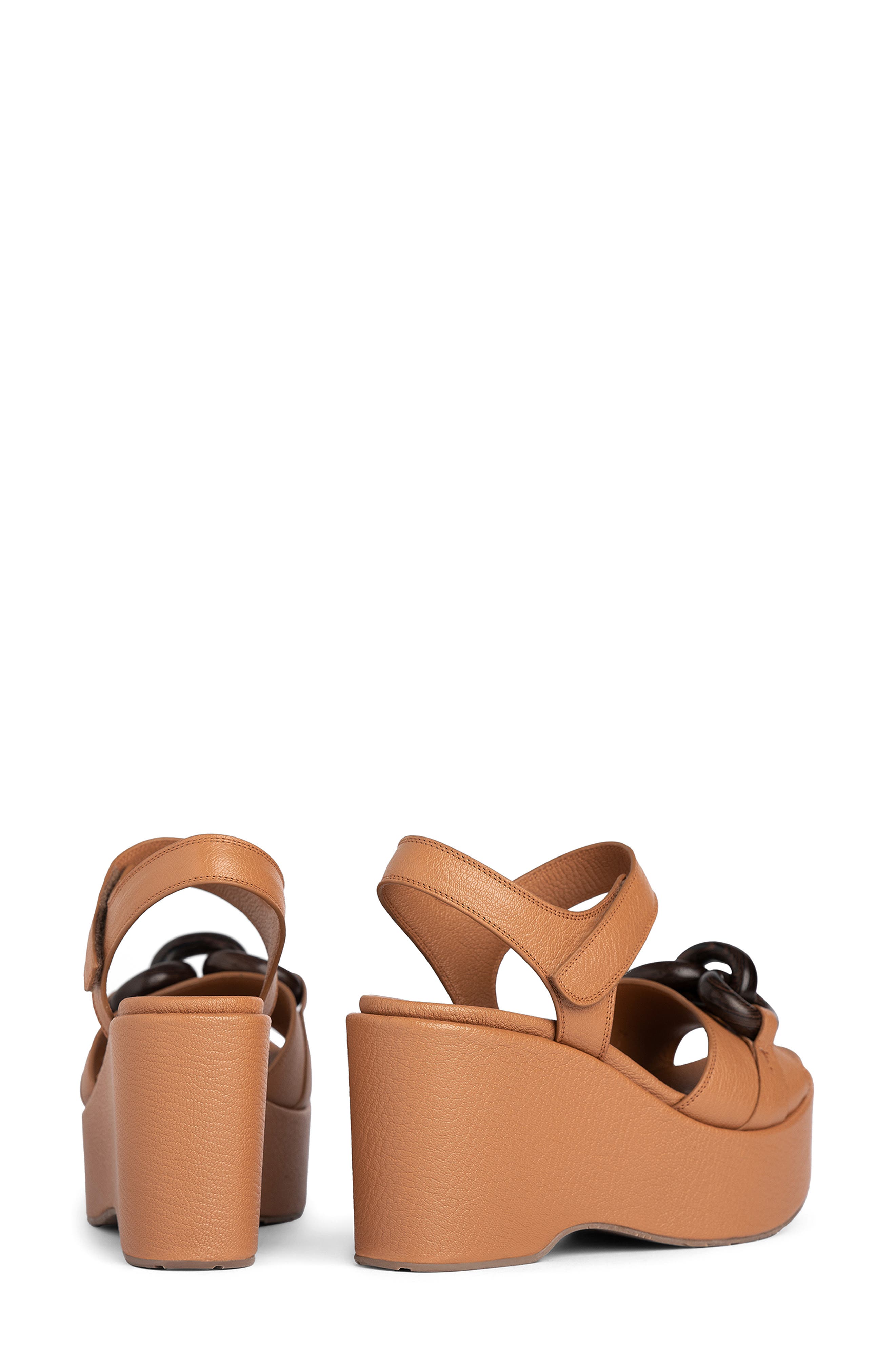 Pedro Garcia Delta Platform Wedge Sandal, Alternate, color, Tan
