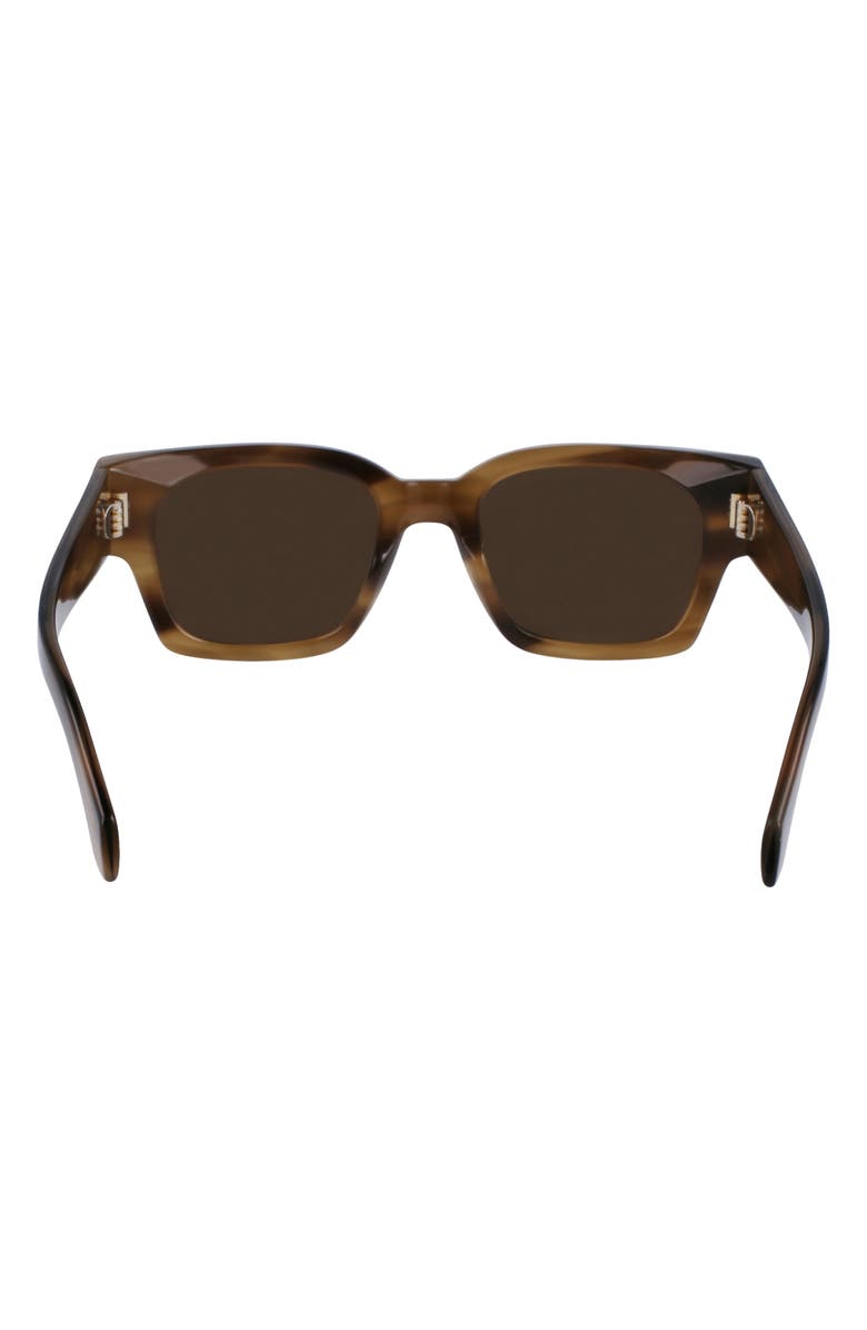 FERRAGAMO Rivets 52mm Square Sunglasses, Alternate, color, Striped Khaki