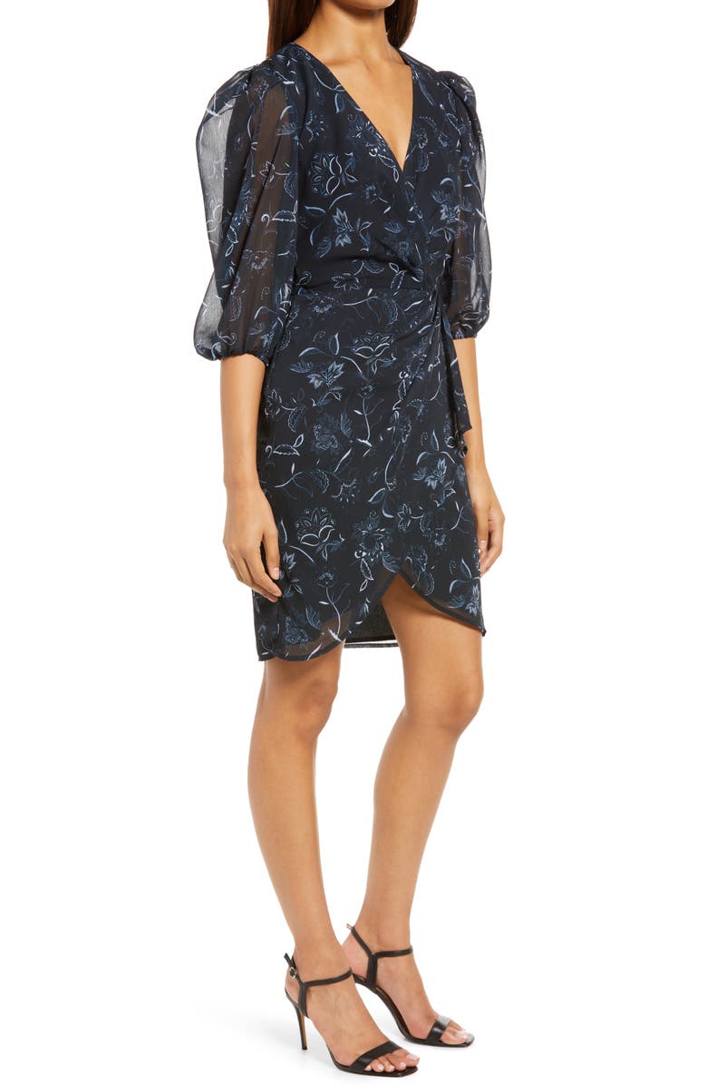 Halogen<sup>®</sup> Chiffon Faux Wrap Dress, Alternate, color,