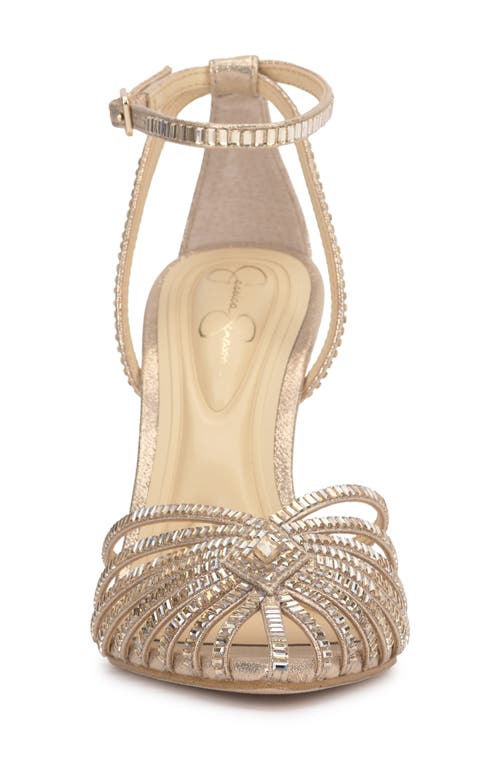 Jessica Simpson Paveri 2 Pointed Toe Ankle Strap Pump In Champagne