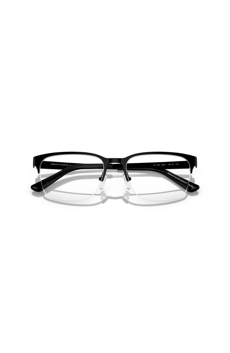 Armani Exchange 55mm Rectangle optical glasses, Alternate, color, Black