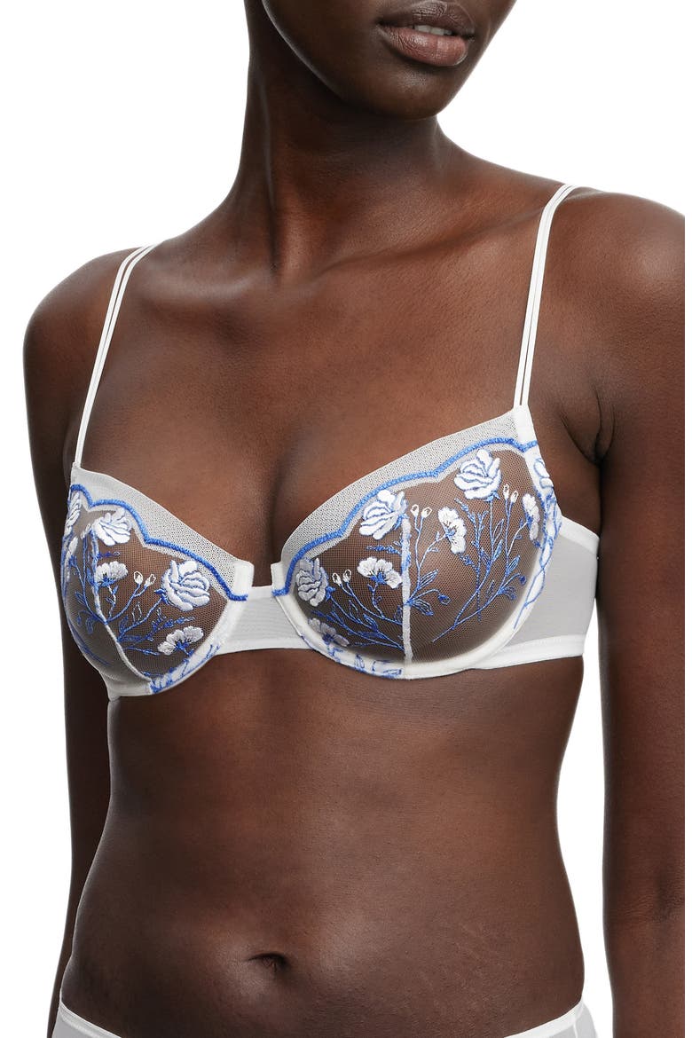 Enamoured Balconette Underwire Bra, Main, color, BLUE NILE/ LT PINK