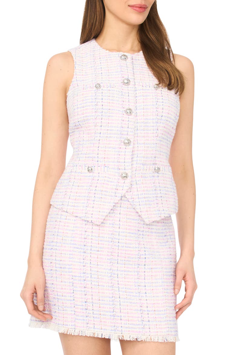 Tweed Cutaway Vest, Main, color, NEW IVORY