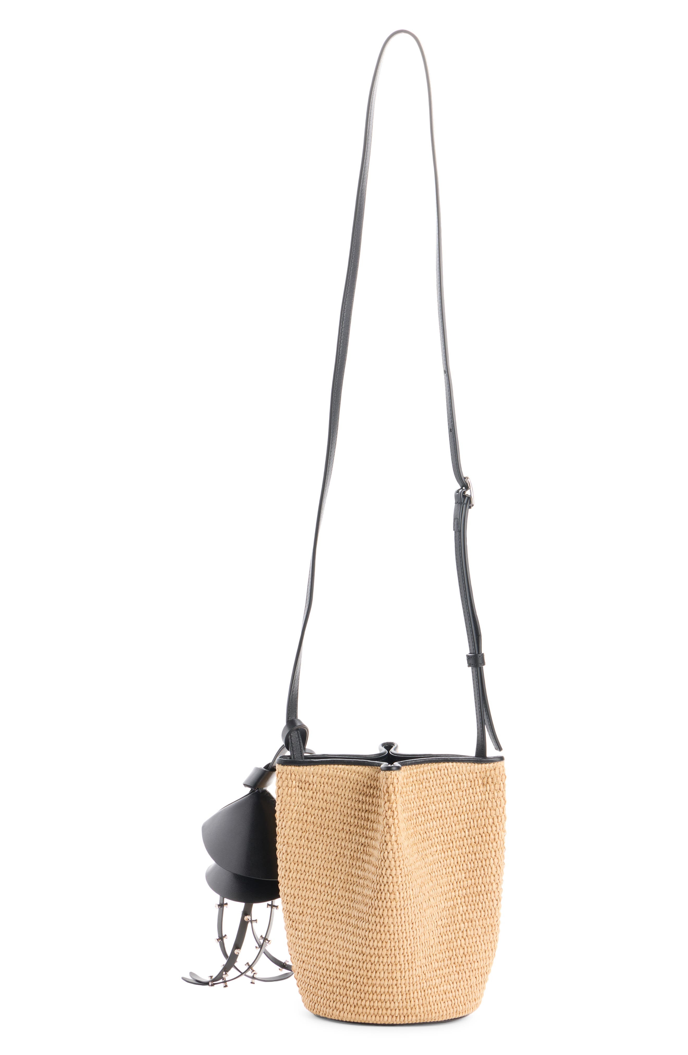 Givenchy Nano Snap Raffia Bucket Bag, Alternate, color, Natural