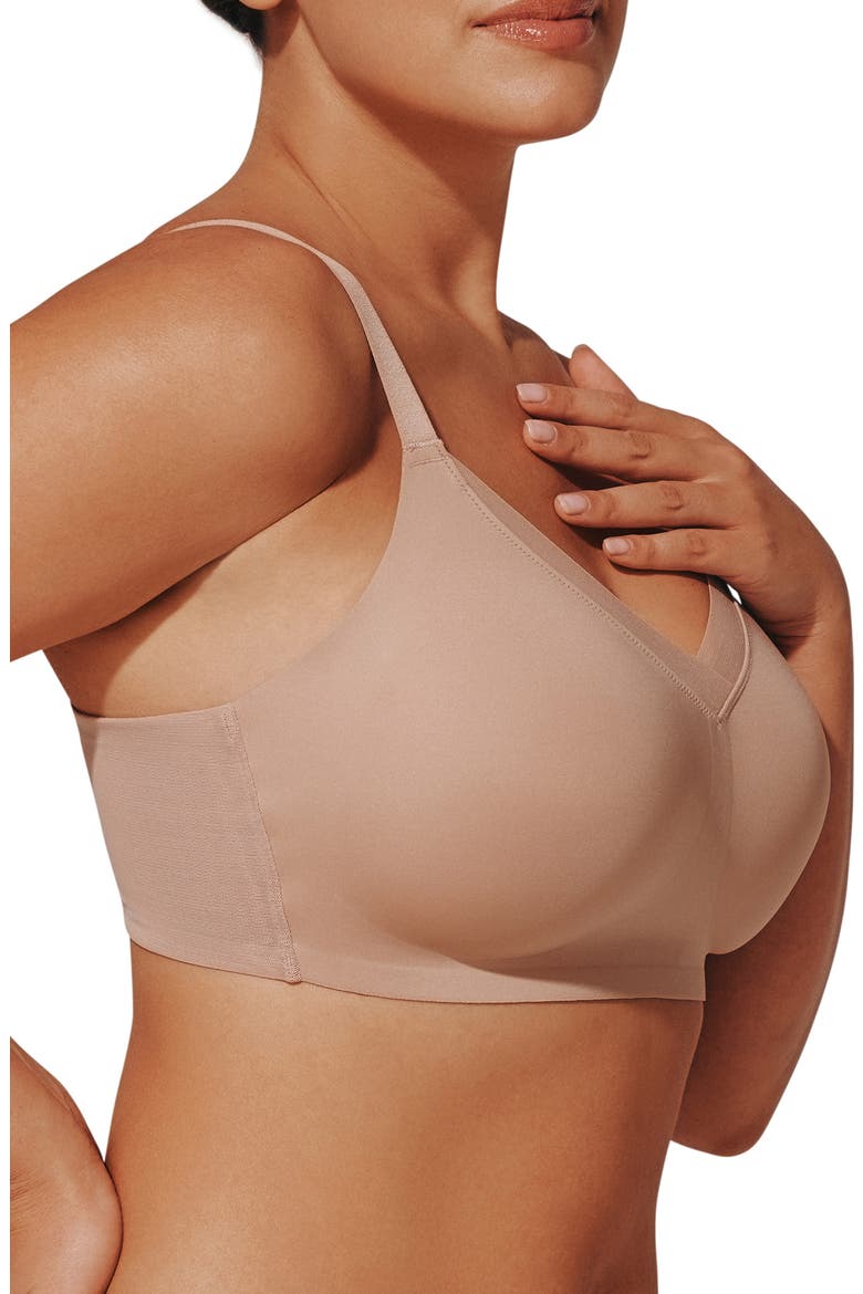 24/7® Classic Wireless Crossover Minimizer Bra, Alternate, color, TAUPE