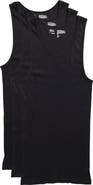 NORDSTROM RACK Cotton 3-Pack Ribbed Tank Tops