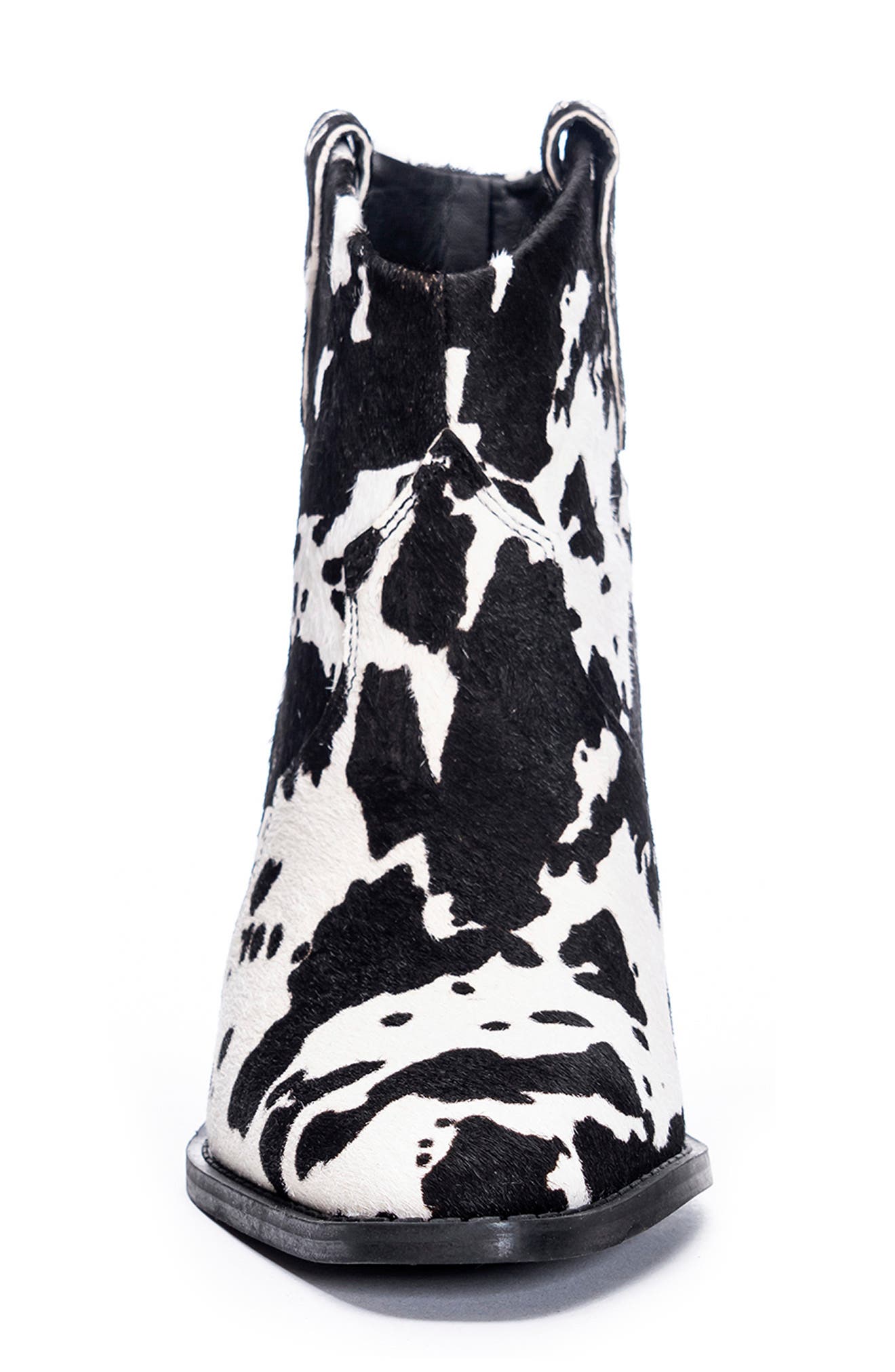 Chinese Laundry Bonnie Bootie, Alternate, color, Black/ White Cow Print