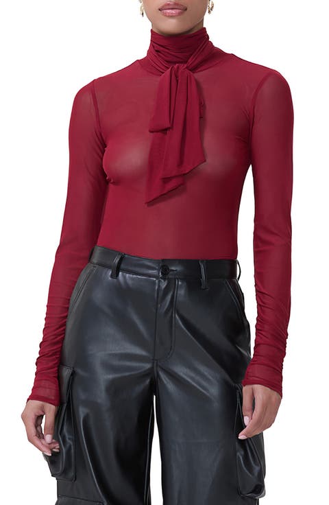 Julien Tie Neck Turtleneck Top