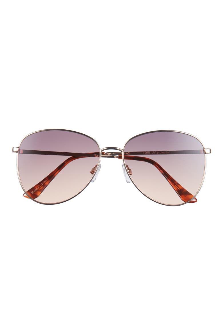 Gradient Aviator Sunglasses, Main, color, GOLD