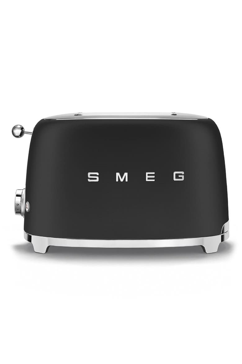 50s Retro Style Two-Slice Toaster, Main, color, MATTE BLACK