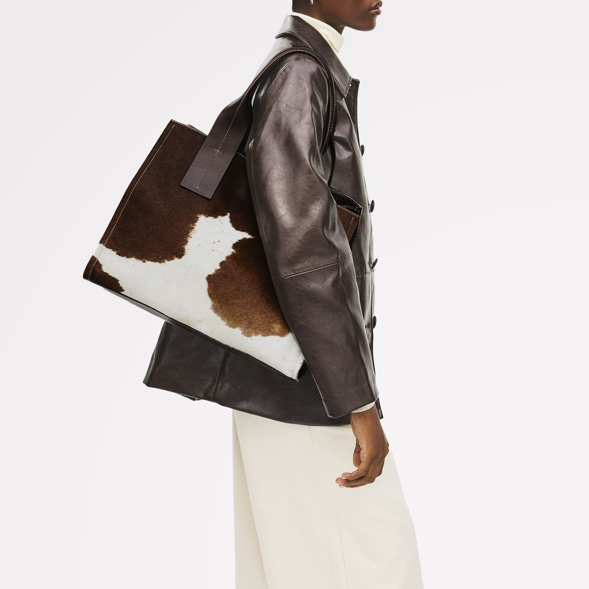 Radley The Strand - Cow Hide Large Open Top Shoulder Bag, Alternate, color, Black