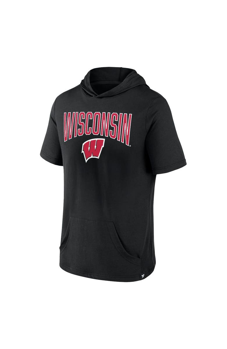 FANATICS Men's Fanatics Branded Black Wisconsin Badgers Outline Lower Arch Hoodie T-Shirt, Alternate, color, Black