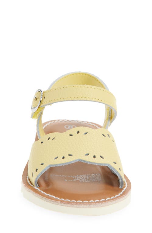 L'amour Kids' Ella Scalloped Ankle Strap Sandal In Yellow