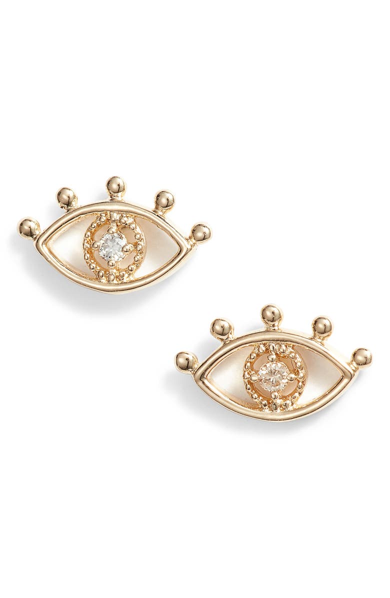 Set & Stones Santorini Diamond Stud Earrings, Main, color, Gold