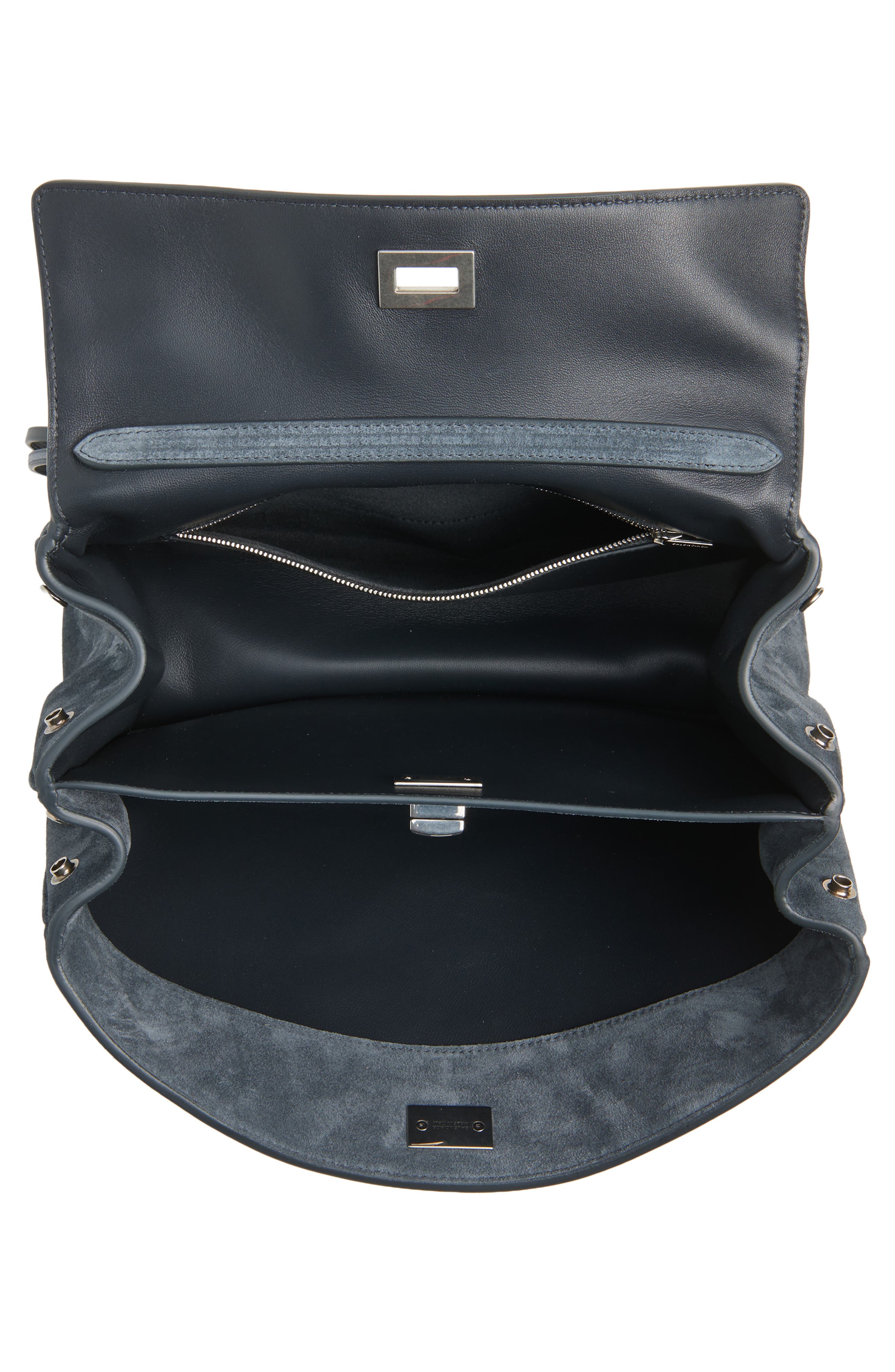 Balenciaga Rodeo Waxed Suede Top Handle Bag, Alternate, color, Storm Grey