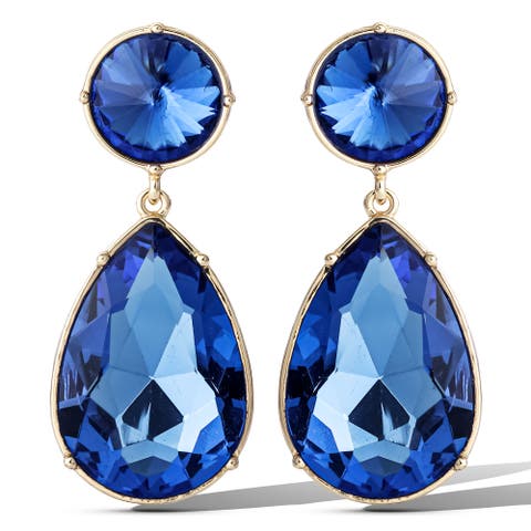 Blue Teardrop Statement Earrings