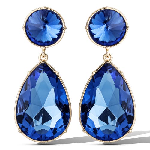 Jessica Simpson Blue Teardrop Statement Earrings In Metallic
