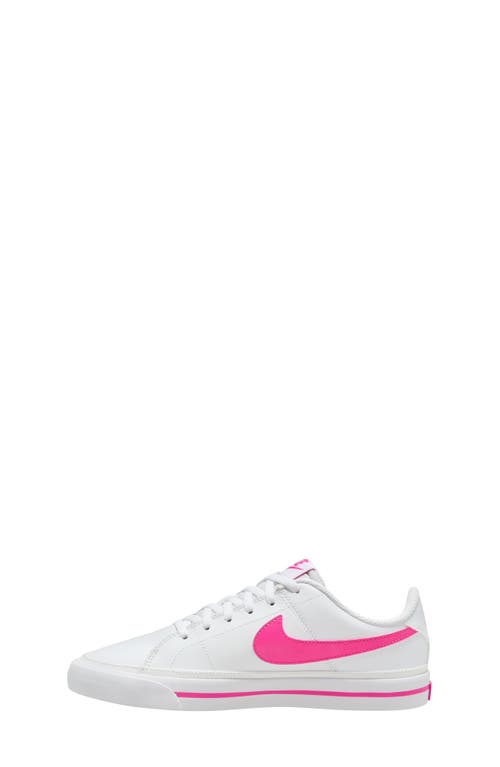 Nike Kids' Court Legacy Sneaker In White/laser Fuchsia
