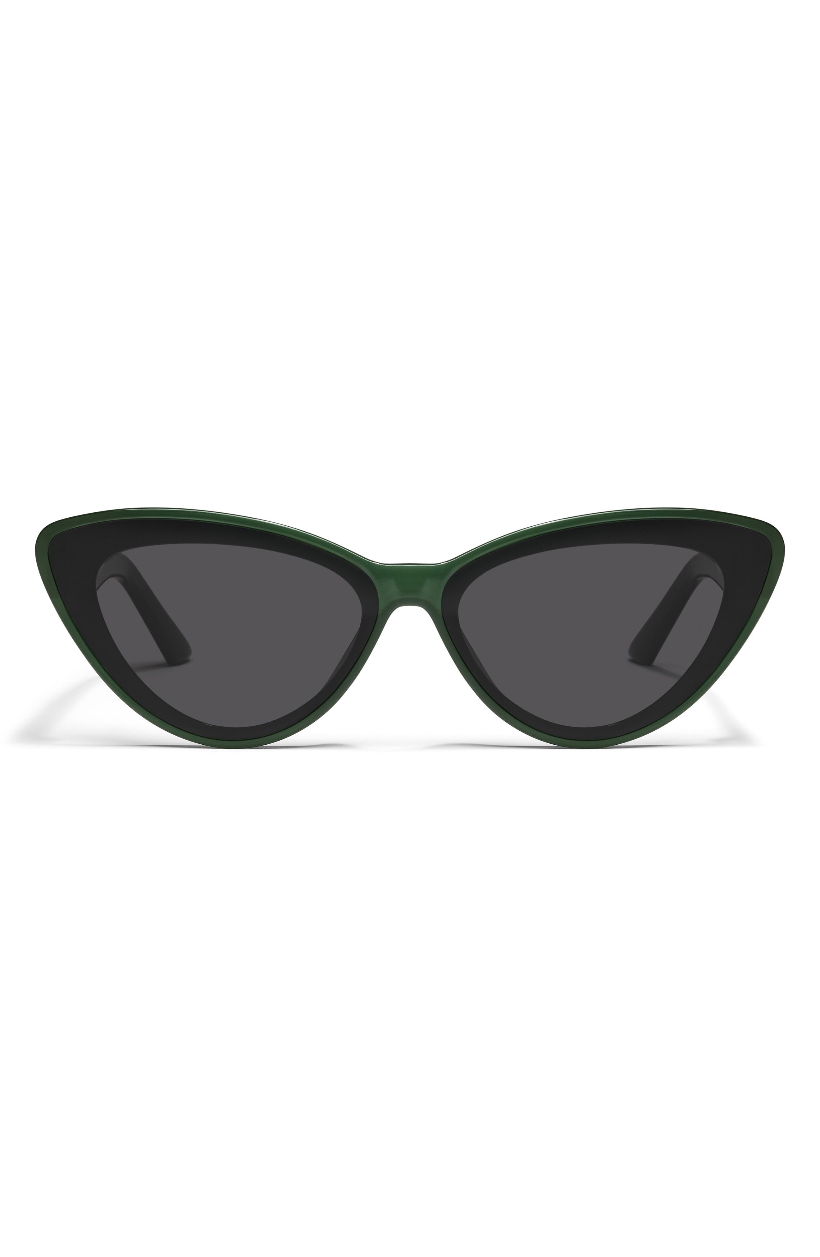 QUAY Tempted 67mm Cat Eye Sunglasses in Forest/Smoke at Nordstrom Rack