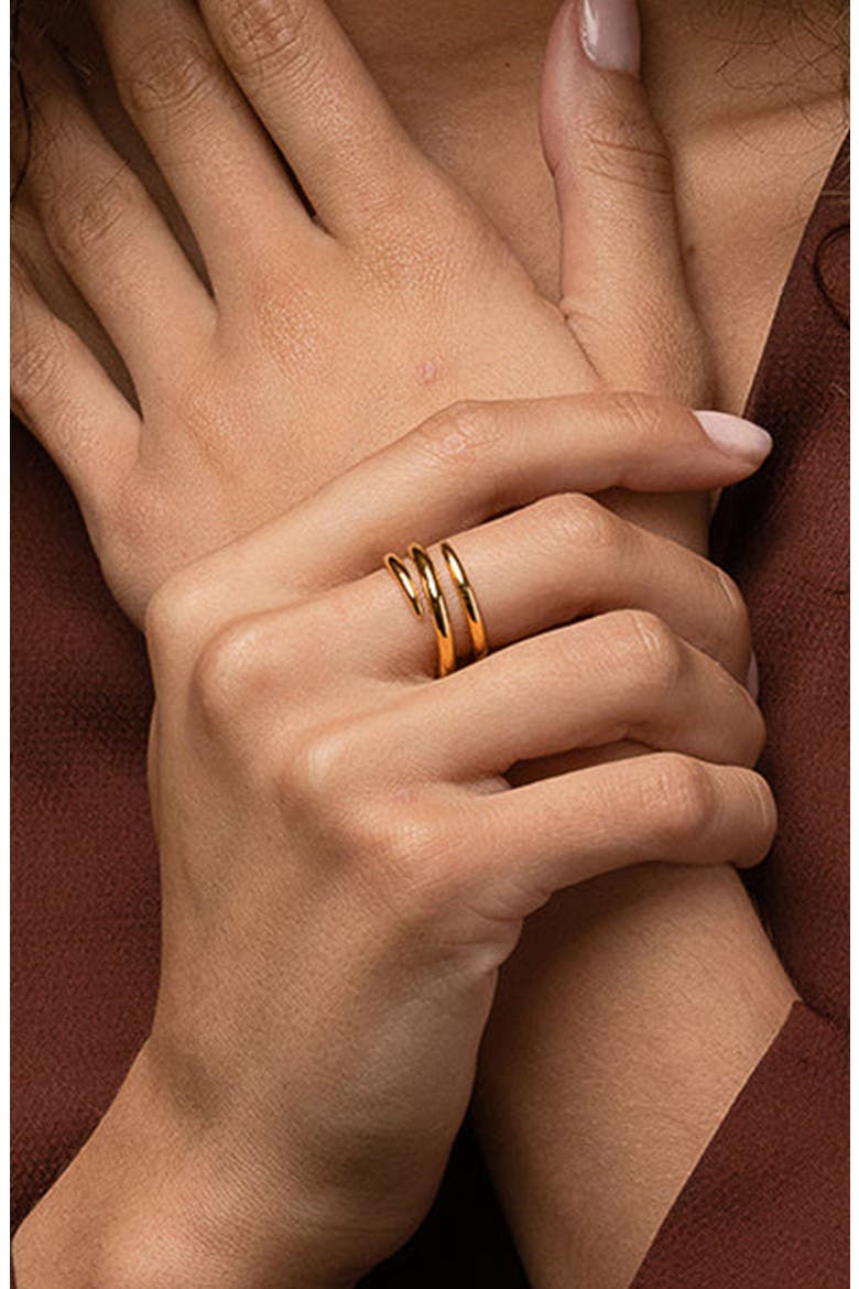 14k Gold Plated Dana Ring Dainty Modern Minimalist Jewelry, Alternate, color, Gold