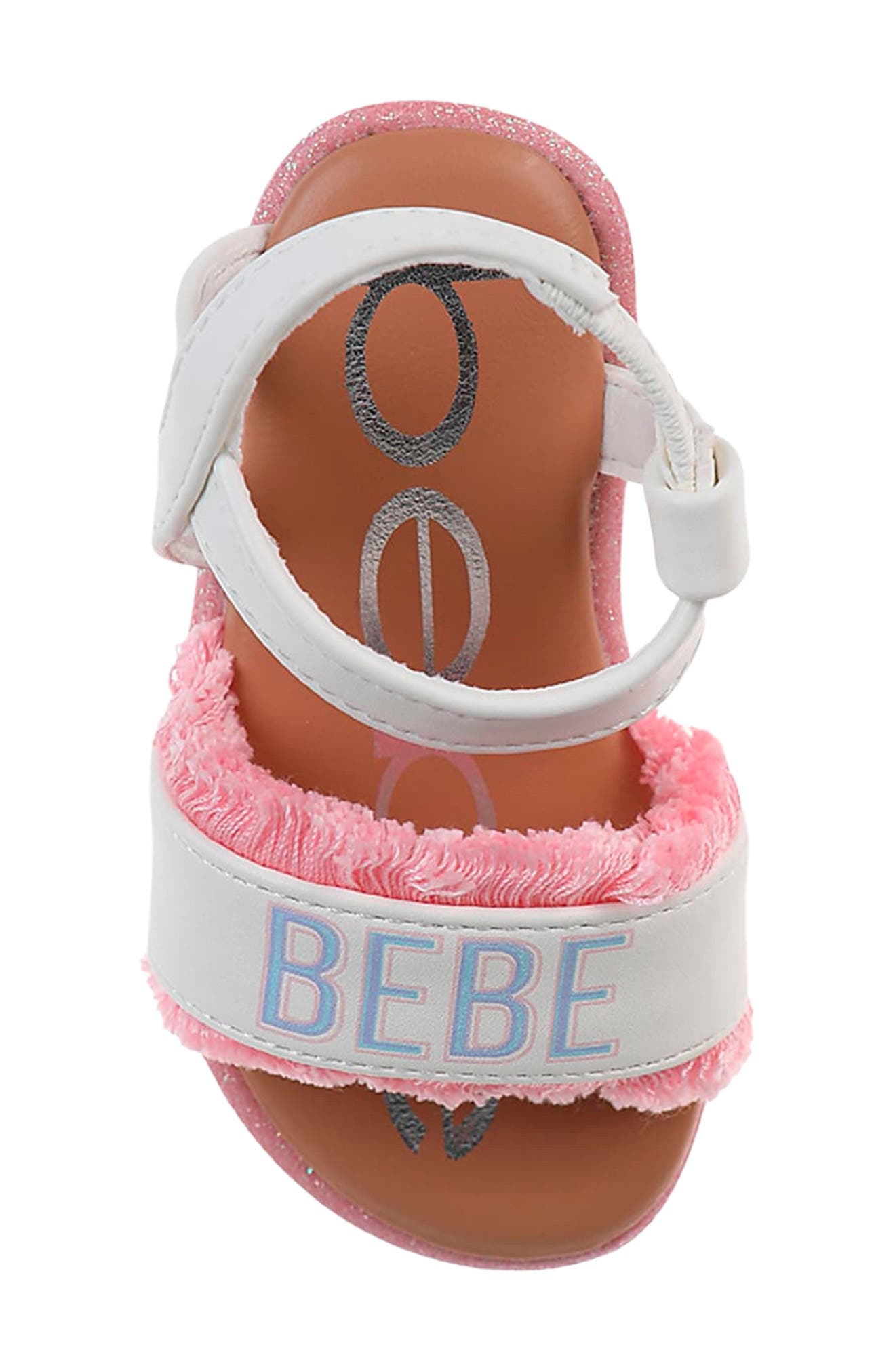 bebe Kids' Fringe Logo Sandal, Alternate, color, 
