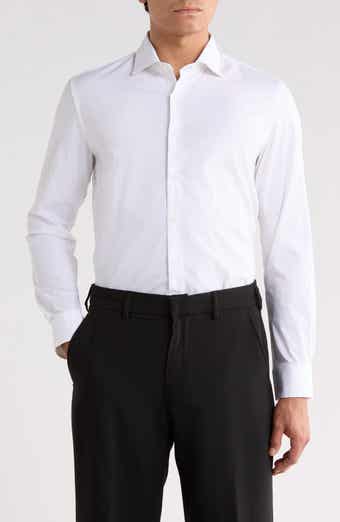 Slim Fit Solid Stretch Button-Up Shirt