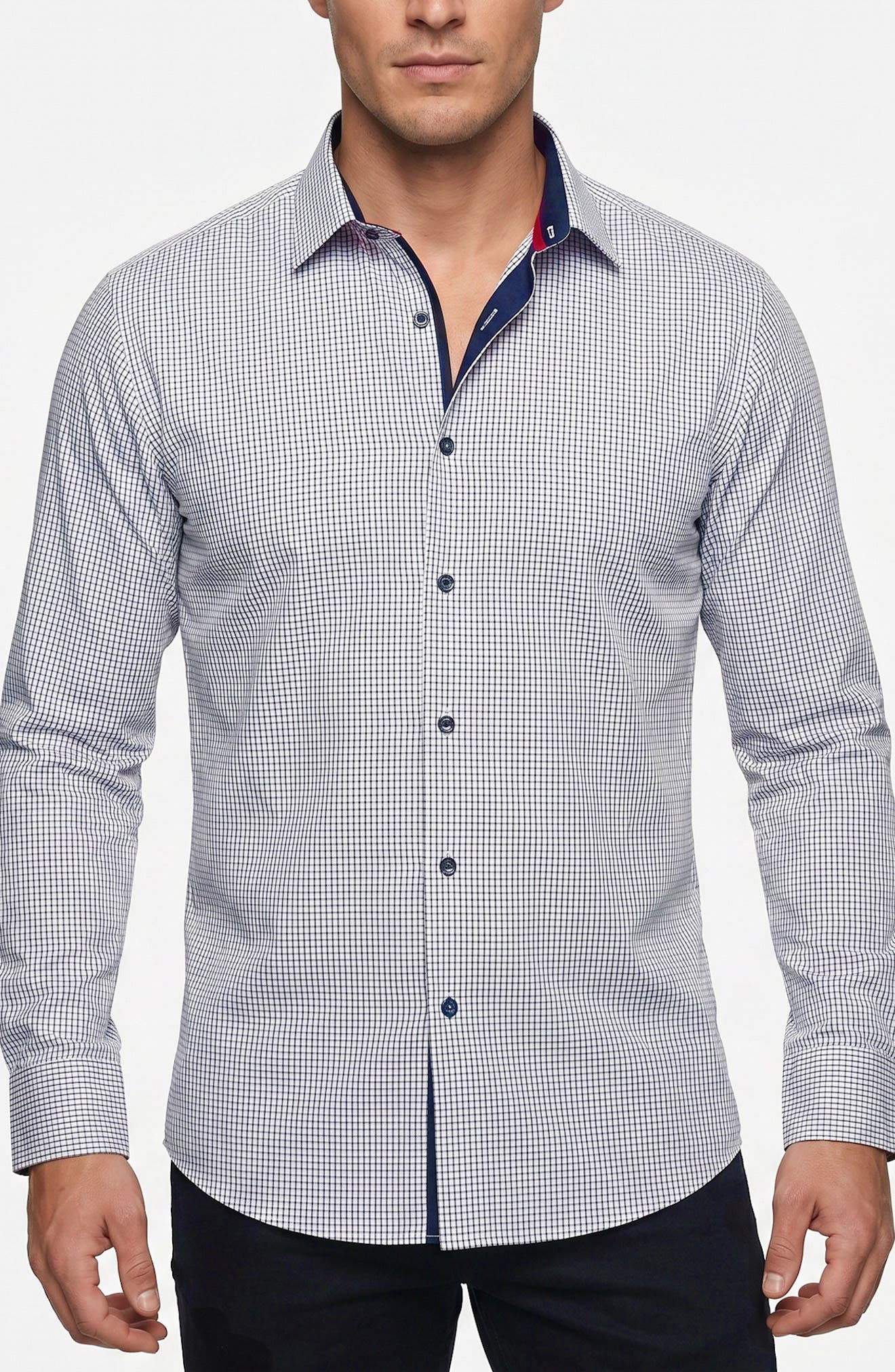 Checked Long Sleeve Cotton Shirt