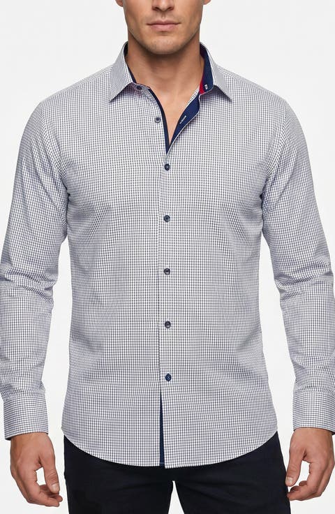 Checked Long Sleeve Cotton Shirt