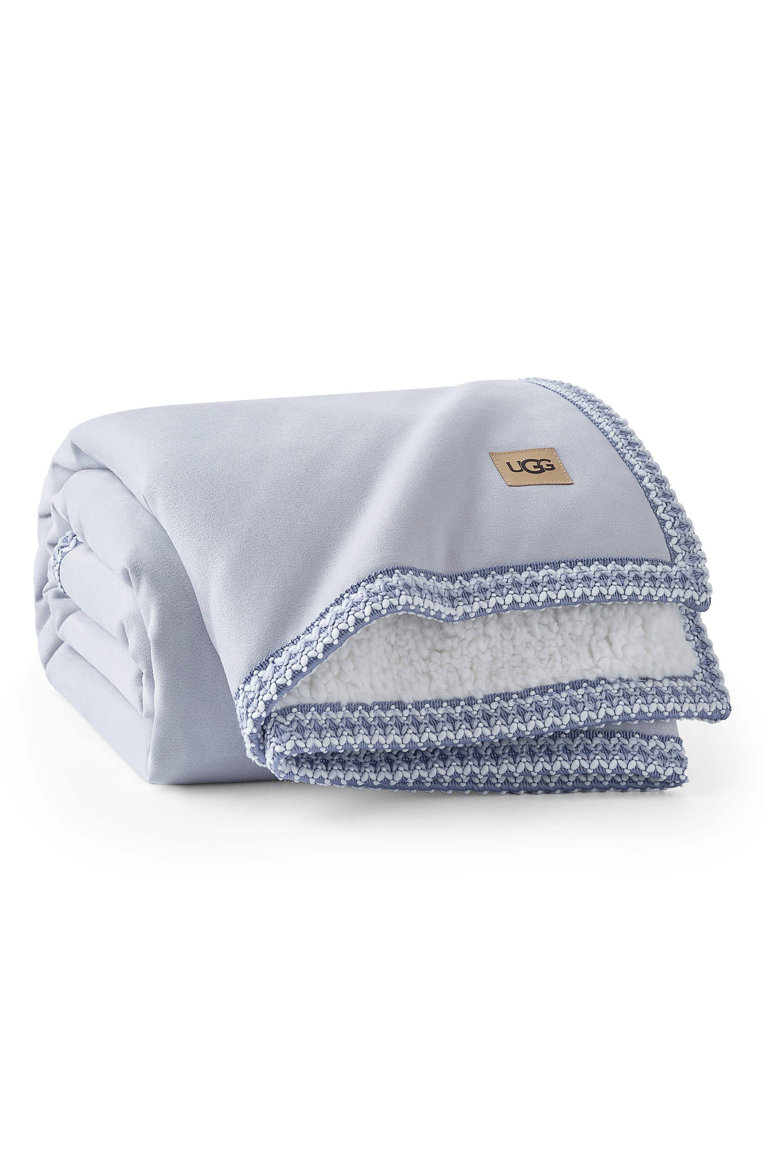 UGG® Kirkwood Braid Trim Throw Blanket - Misty Wisteria