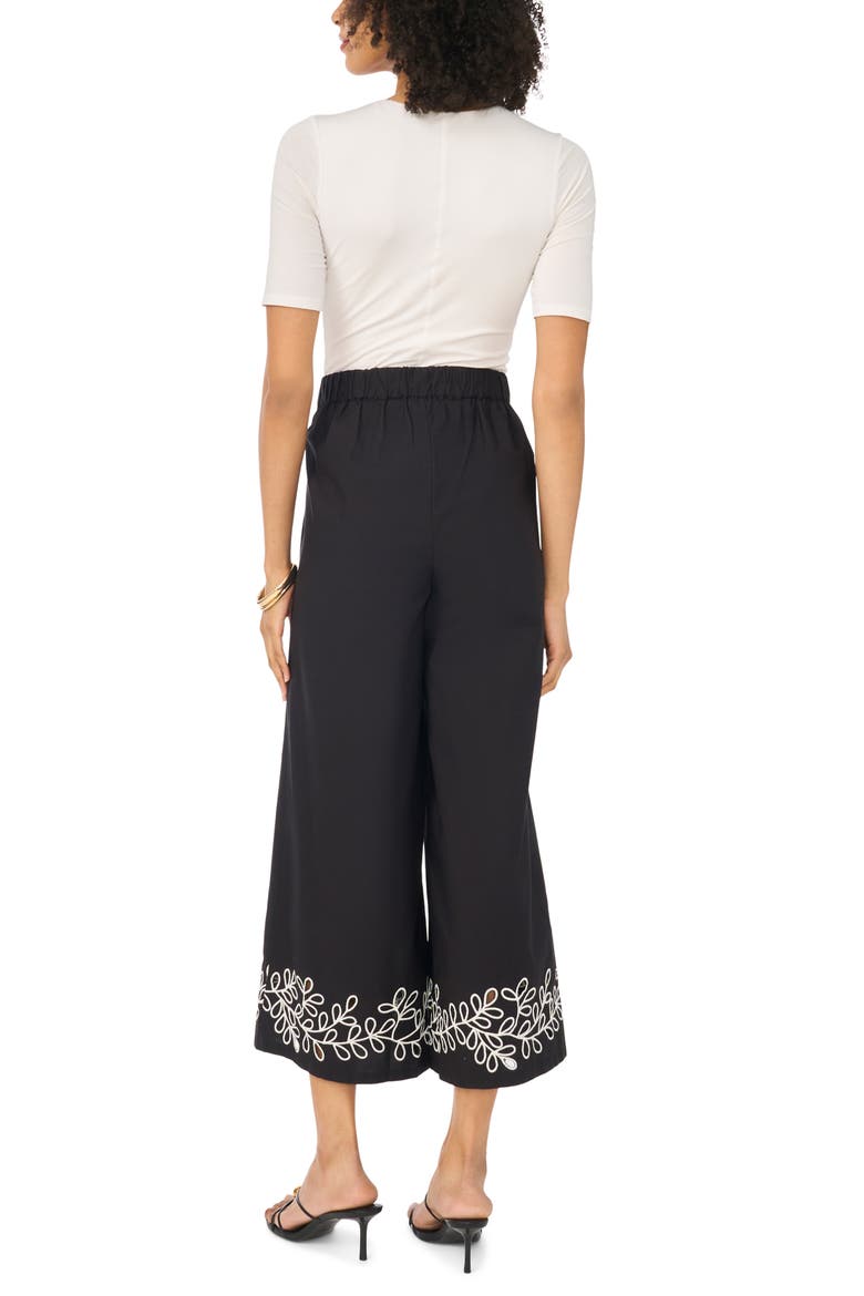 Embroidered Cutout Crop Pants, Alternate, color, RICH BLACK