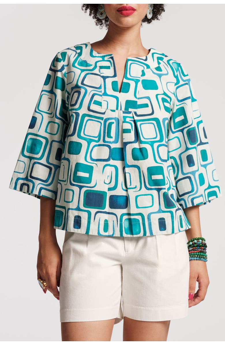 Frances Valentine Easy Top Print Cotton Poplin, Main, color,