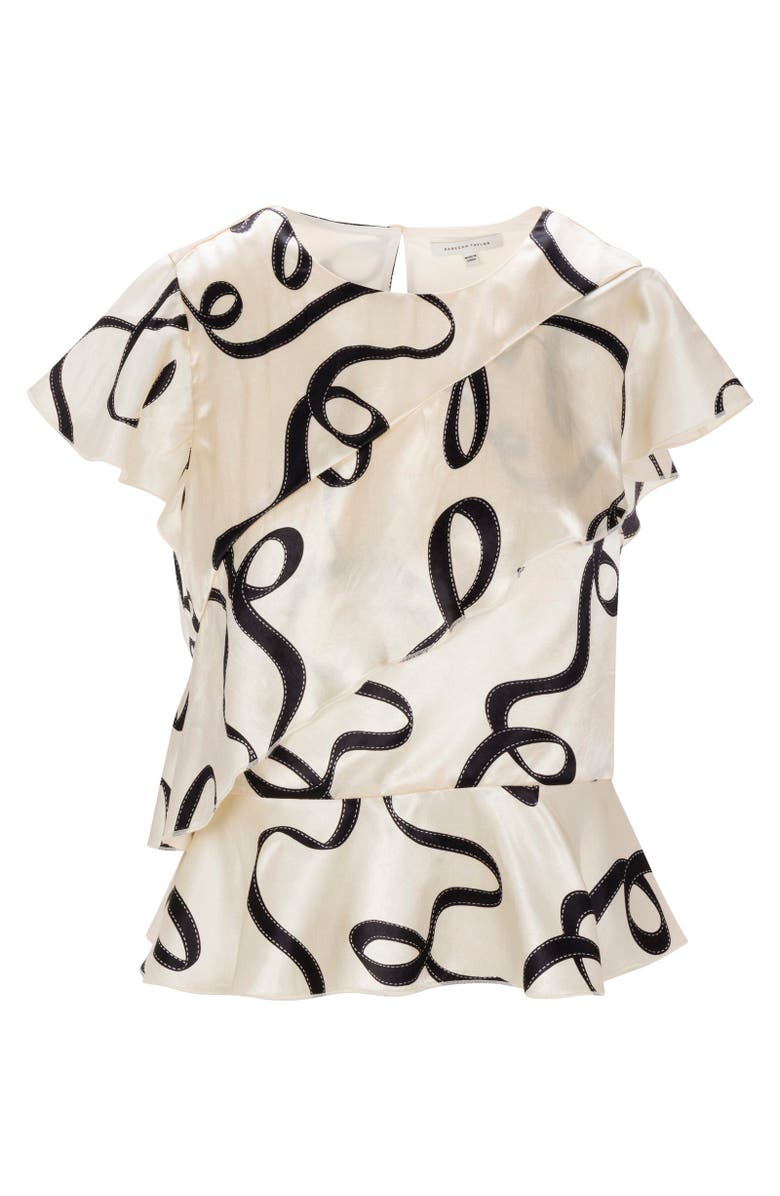 Rebecca Taylor Hollis Satin Top, Alternate, color, Ribbon Print