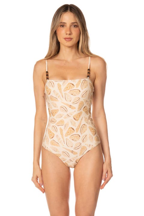 Shell Tides Print Serina Sculpt One Piece