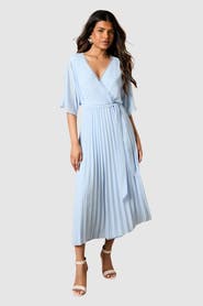 Oasis Petite Occasion Pleated Midi Dress