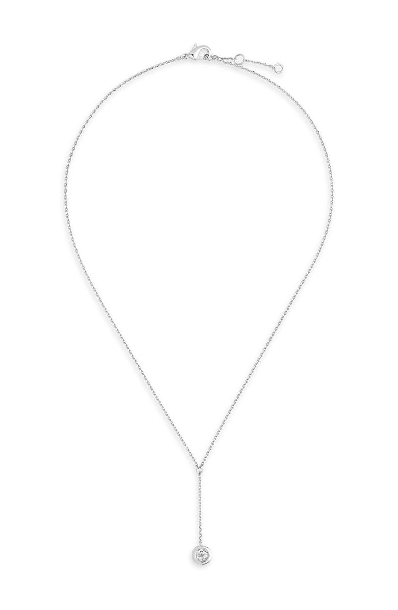 Sterling Forever Sterling Silver CZ Y Drop Necklace, Alternate, color,