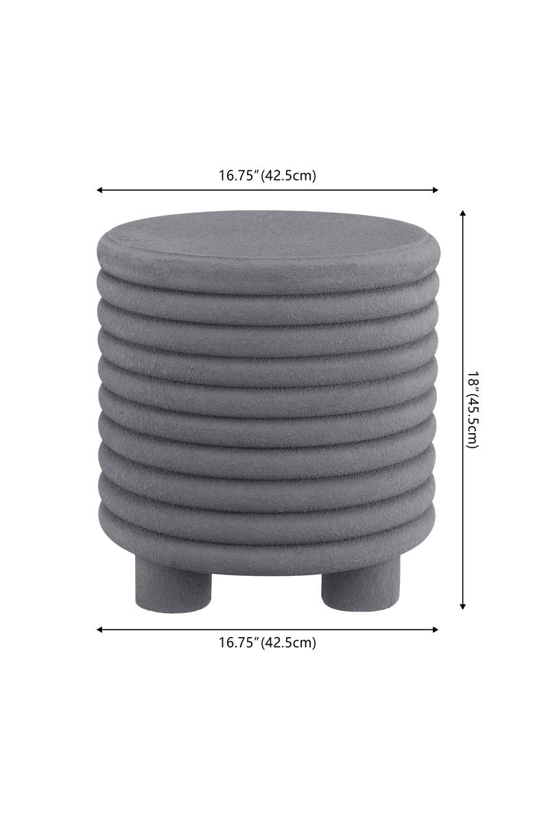JONATHAN Y Evans 18" Minimalist Modern 3-Legged Drum Indoor/Outdoor Accent Table, Alternate, color, Gray Frosted