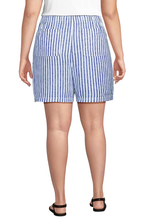 LANDS' END LANDS' END LINEN HIGH RISE PULL ON 7" SHORTS