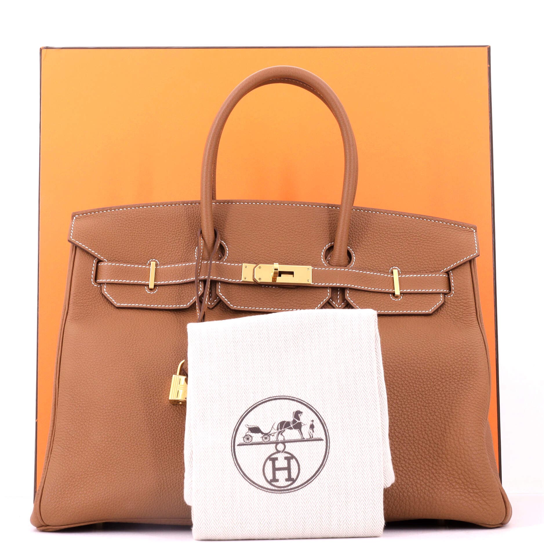 Birkin Handbag Brown Togo with Gold Hardware 35, Alternate, color, Metallic Gold