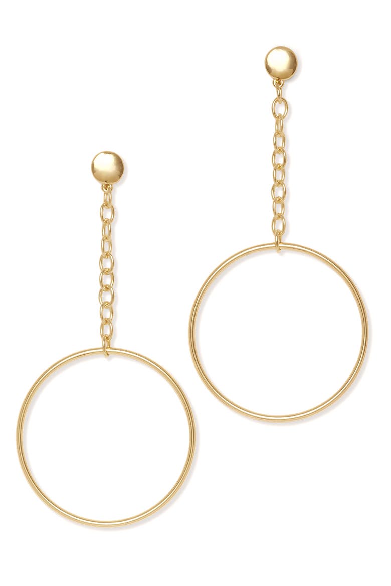 Lea Drop Hoop Earrings, Main, color, GOLD