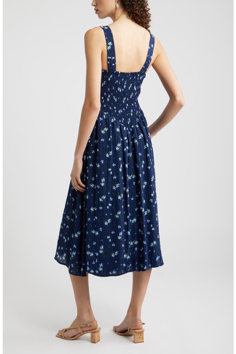 Floral Sleeveless Fit & Flare Sundress, Alternate, color, NAVY FLORAL