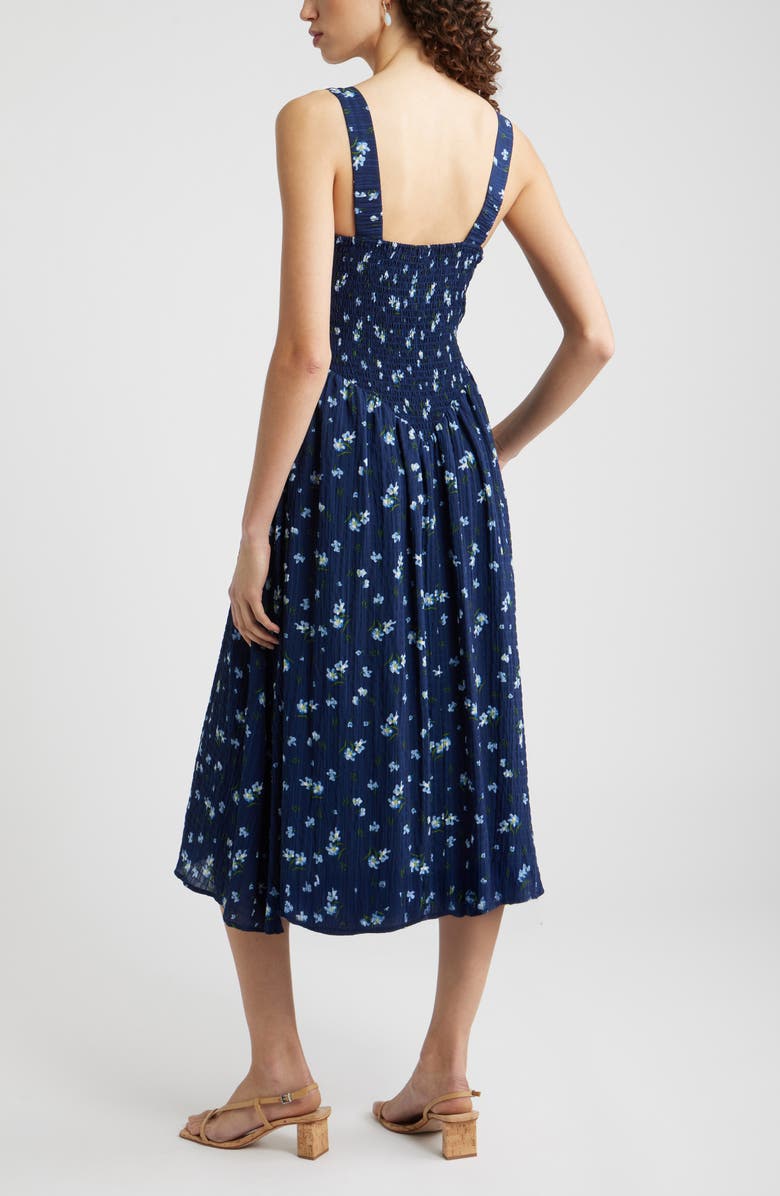 Chelsea28 Floral Sleeveless Fit & Flare Sundress, Alternate, color, Navy Floral