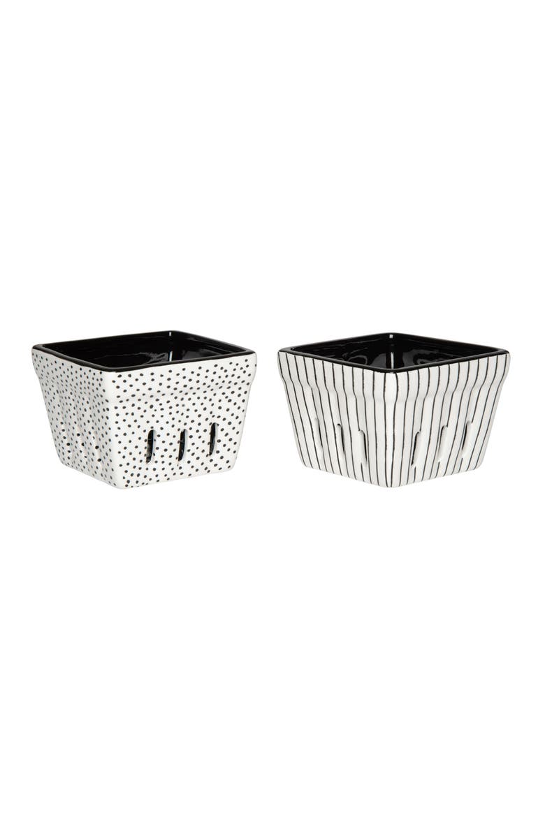 Berry Baskets Set of 2 Ceramic White, Main, color, White