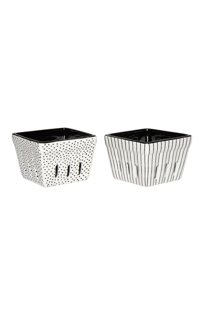 Totalee Gift Berry Baskets Set of 2 Ceramic White, Main, color, White