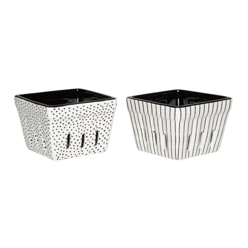 Totalee Gift Berry Baskets Set Of 2 Ceramic White