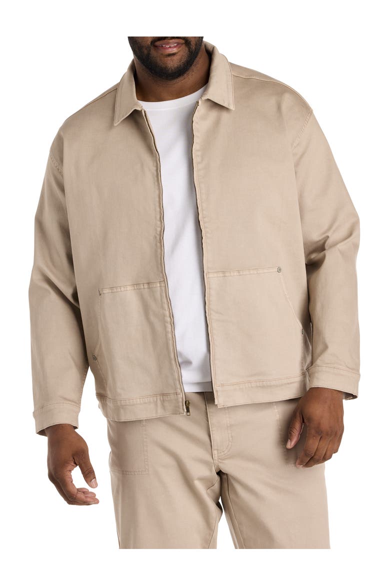 Big & Tall Utility Carpenter Trucker Jacket V2, Main, color, WASHED KHAKI