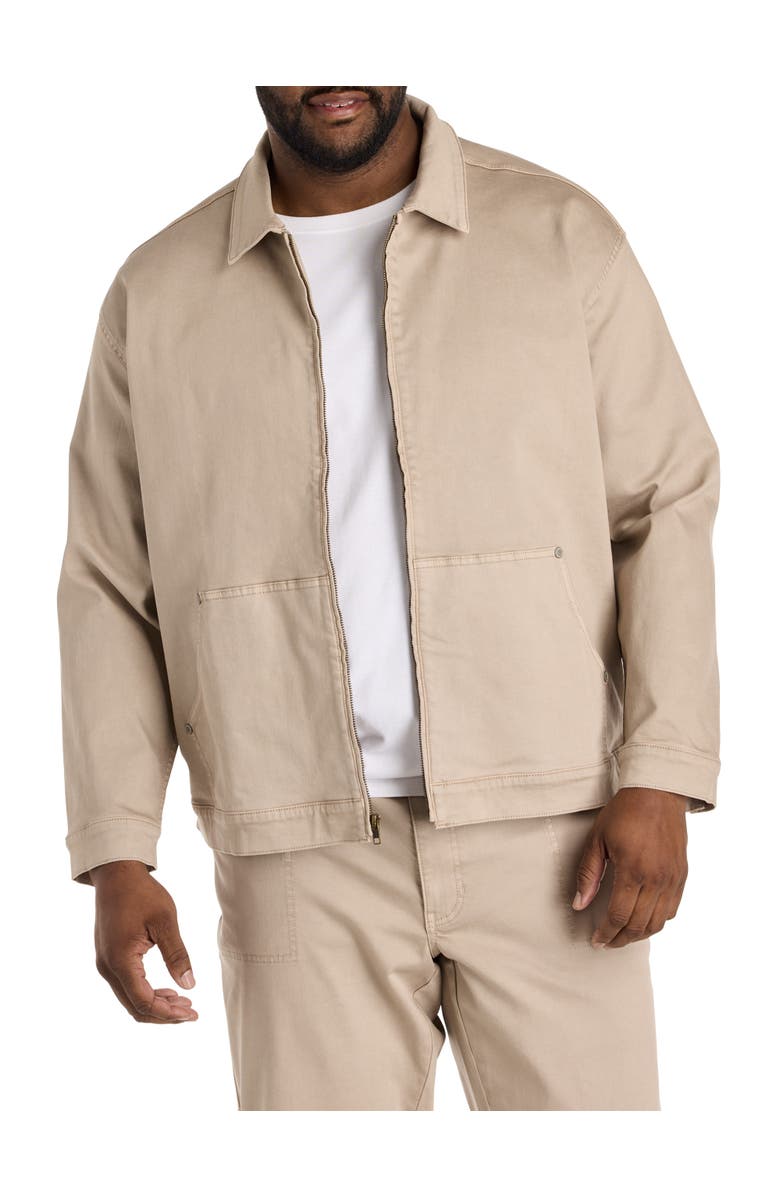 True Nation by DXL Big & Tall Utility Carpenter Trucker Jacket V2, Main, color, Washed Khaki