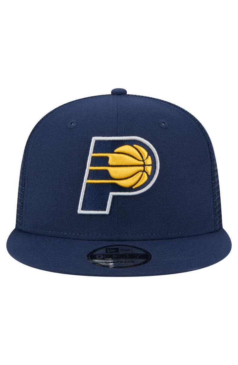 New Era Men's New Era Navy Indiana Pacers Meshback 9FIFTY Snapback Hat, Alternate, color, 